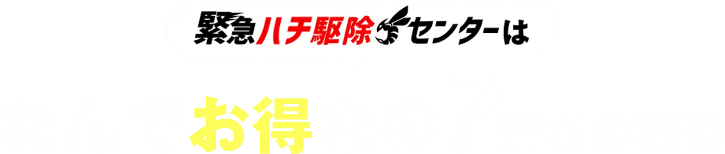 緊急ハチ駆除センターはなんでお得なの？安さの秘密